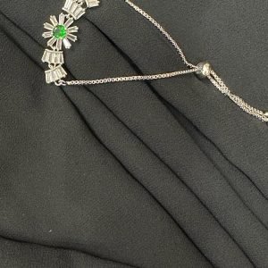 Rhodium Diamond Chain Bracelet