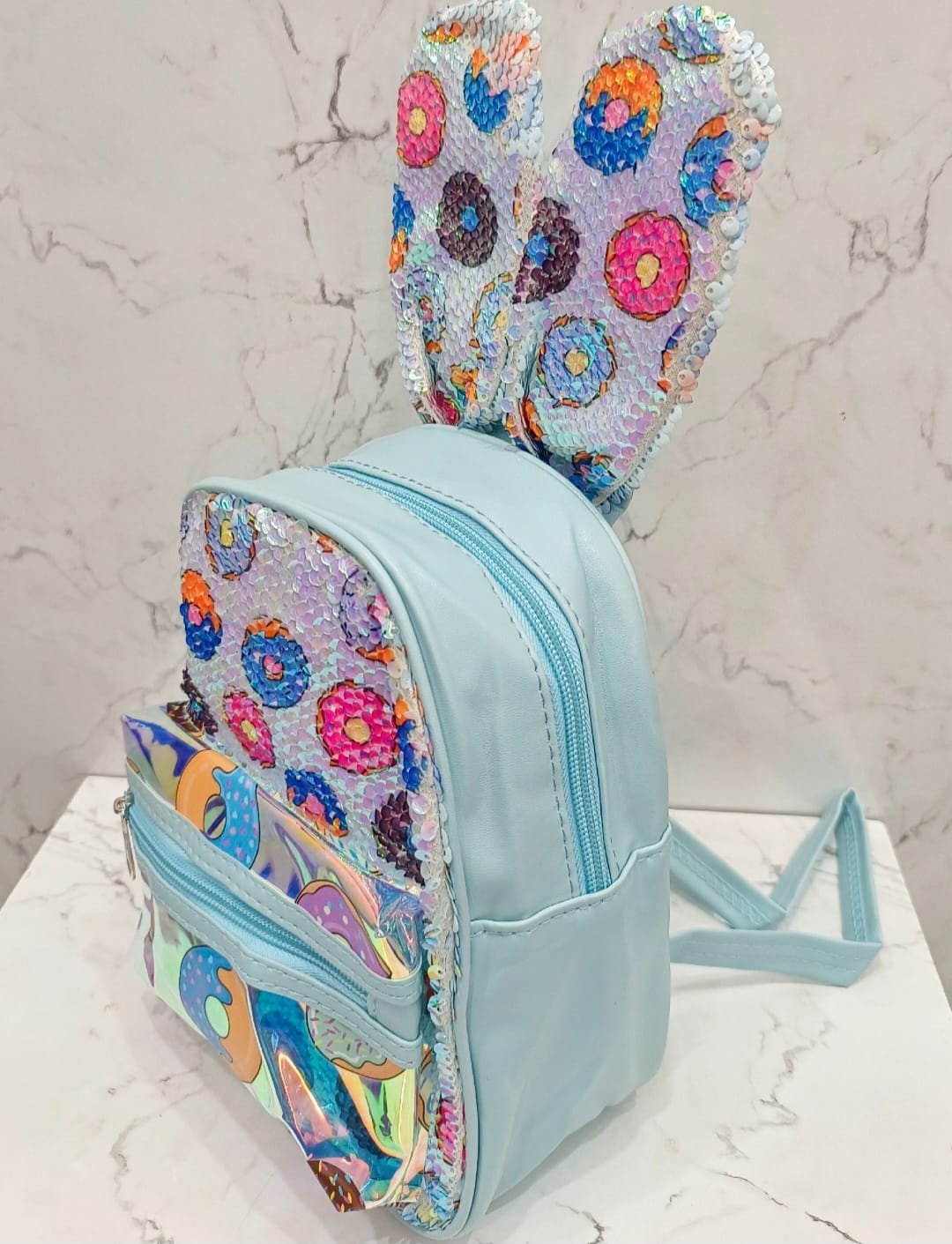 Bunny Ear Sequence Glittery Backpack