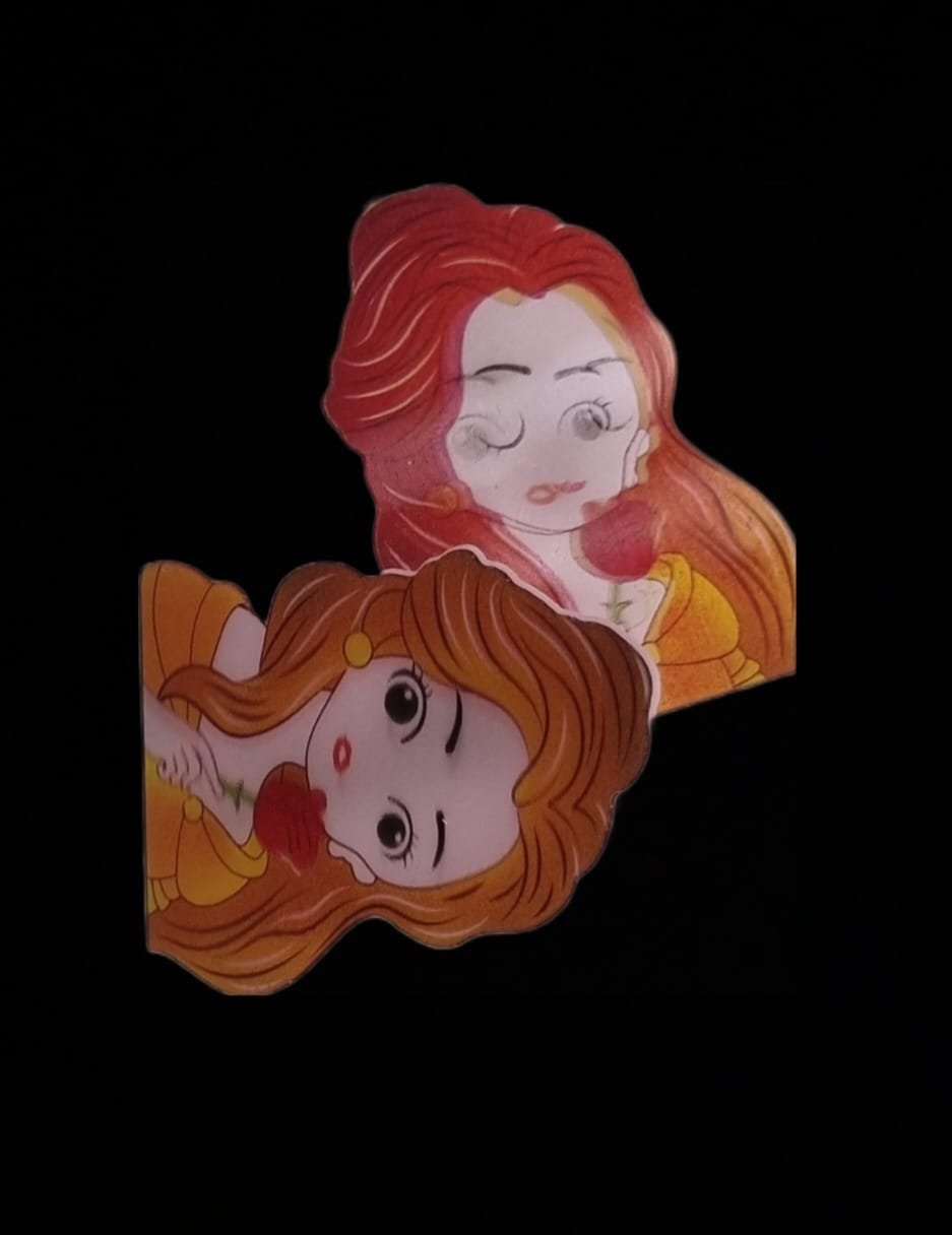 3D Double Color Reflected Character Hairclips - Image 3