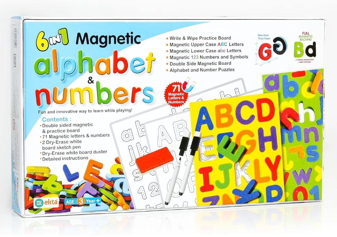 6 in 1 Magnetic Alphabet and Numbers
