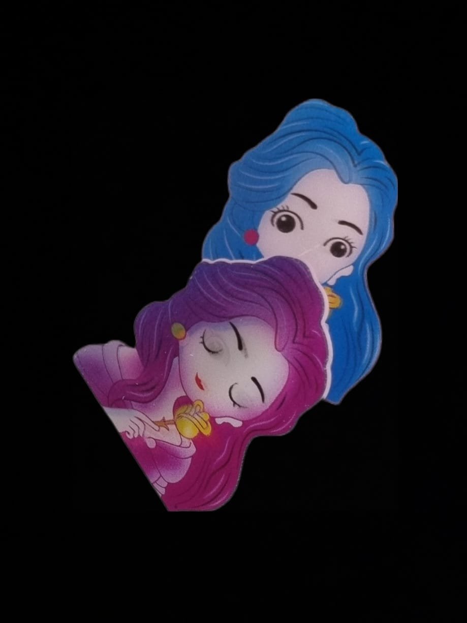 3D Double Color Reflected Character Hairclips