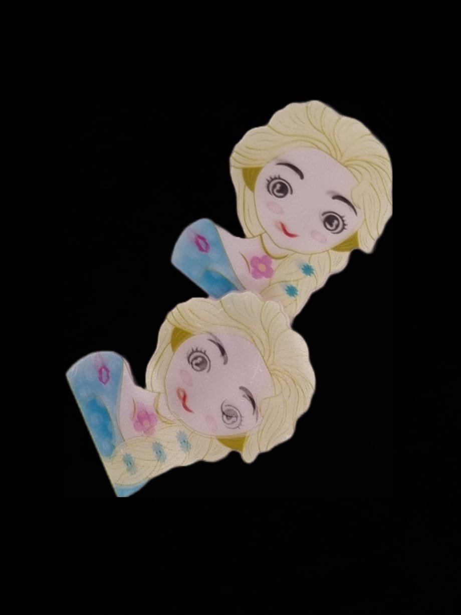3D Double Color Reflected Character Hairclips - Image 4