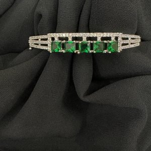 Rhodium Diamond Lockable Bracelet