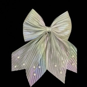 Glittery Shimmery Bow Hair Clip with Pearls