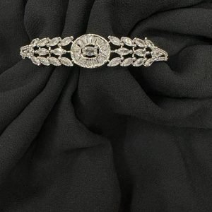Rhodium Diamond Lockable Bracelet