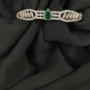 Rhodium Diamond Lockable Bracelet