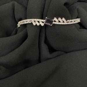 Rhodium Diamond Lockable Bracelet