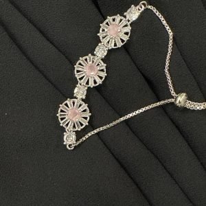 Rhodium Diamond Chain Bracelet