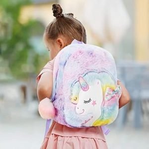 Unicorn Furry Backpacks 18Cm